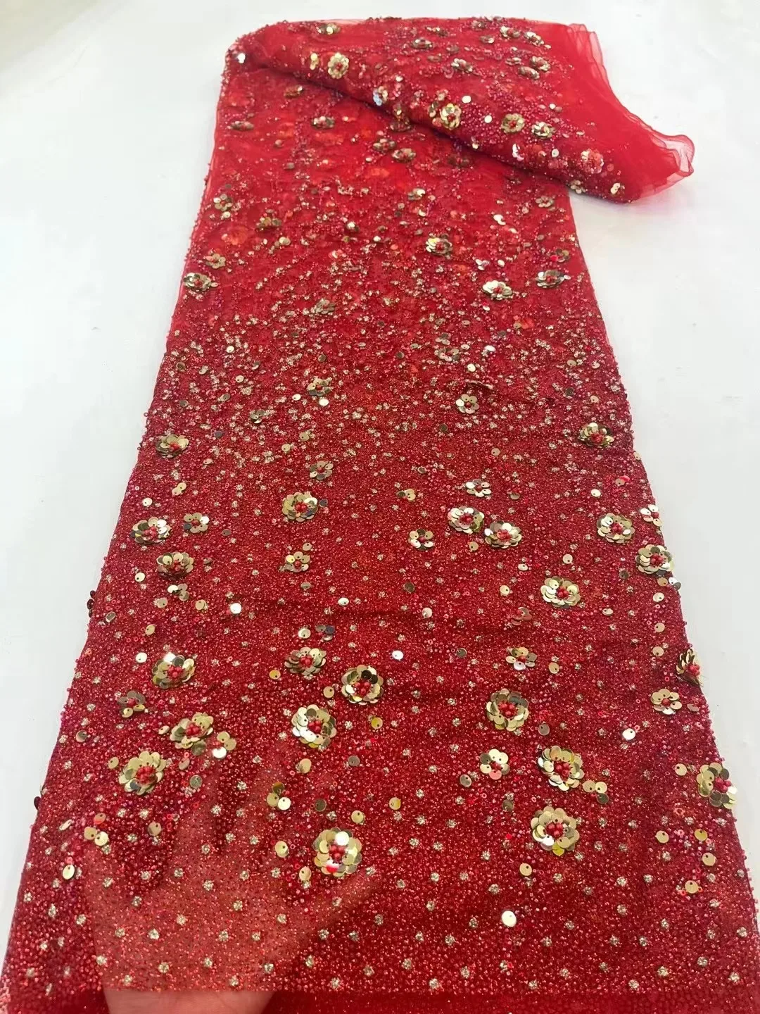 2023 High Quality African 5 Yards Net Lace Fabric French Bridal Luxury Embroidery Beaded Sequins Lace Fabric For Wedding QF0773
2023 High Quality African 5 Yards Net Lace Fabric French Bridal Luxury Embroidery Beaded Sequins Lace Fabric For Wedding QF0773