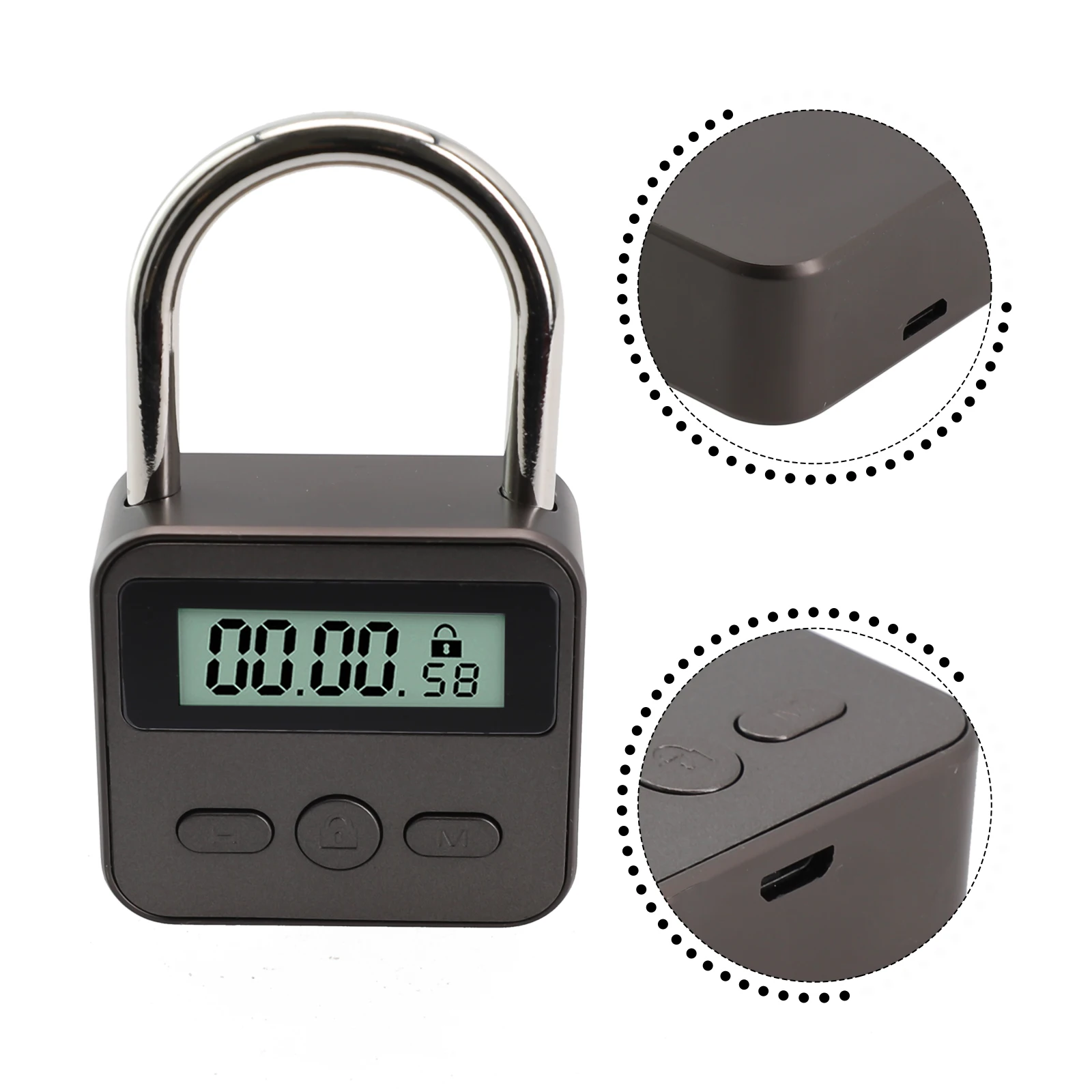 Waterproof Smart Time Lock Multifunction LCD Display Time Lock USB Rechargeable Charging Temporary Timer Padlock
Waterproof Smart Time Lock Multifunction LCD Display Time Lock USB Rechargeable Charging Temporary Timer Padlock