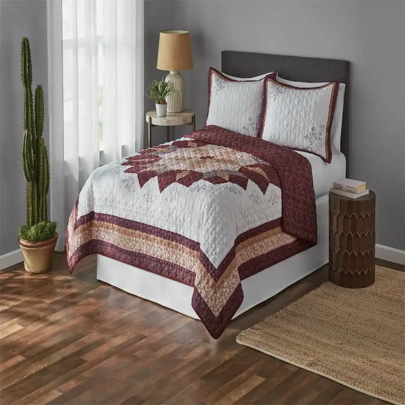 

Brick Star Quilt, Red, Full/Queen, 1-Piece Makeup set Demon slayer пододеяльник евро × Cotton duvet cover Kurom