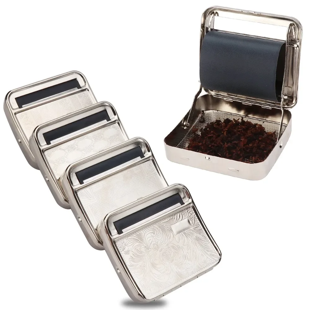 

70MM Portable Mini Metal Machines Tobacco Roller Cigarette Case Manual Rolling Box Storage Cigarette Maker Smoking Accessories
