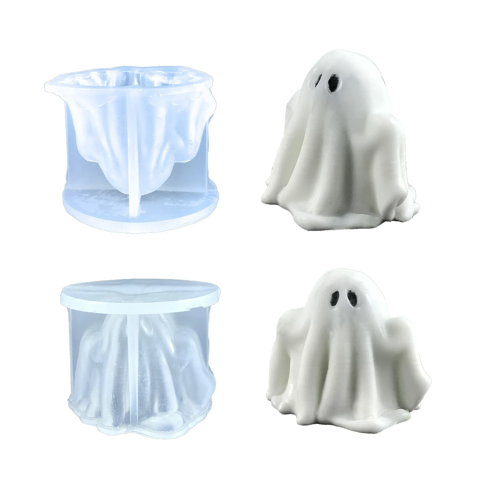 Ghost Ornamente Epoxy Resin Mold Plaster Ornament Scented Candles Halloween 3D Three-dimensional Ghost Candle Silicone Mold 
Ghost Ornamente Epoxy Resin Mold Plaster Ornament Scented Candles Halloween 3D Three-dimensional Ghost Candle Silicone Mold