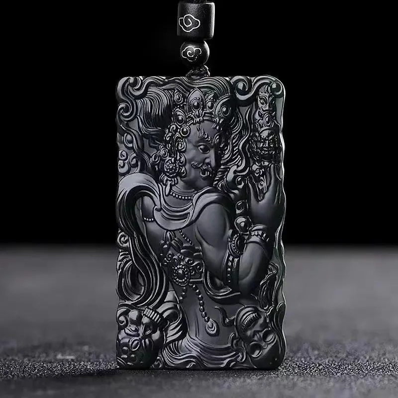

Jia Le/100% Natural Hetian Cyan Jade Fudo Myooh /Buddha Necklace Pendant Fashion Personalized Men and Women Couples Amulet Gift
