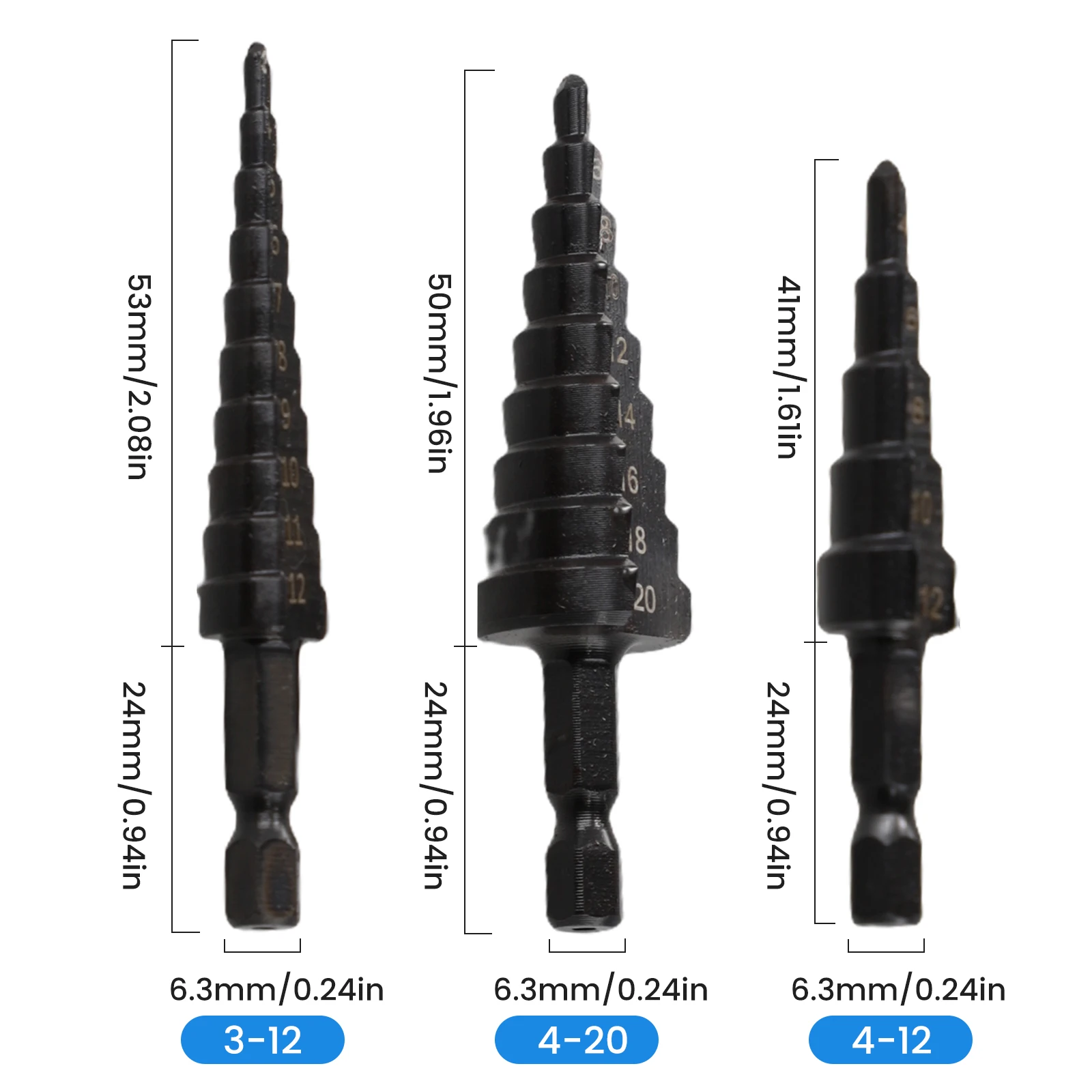 HSS Straight Groove Step Drill Bit 3-12mm 4-12mm 4-20mm Nitrogen-Coated Drilling Power Tools Set Wood Metal Hole Cutter
HSS Straight Groove Step Drill Bit 3-12mm 4-12mm 4-20mm Nitrogen-Coated Drilling Power Tools Set Wood Metal Hole Cutter