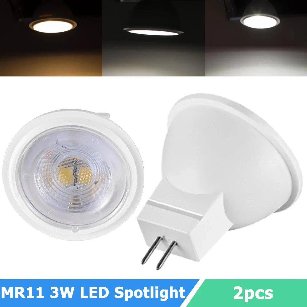 

2pcs Dimmable MR11 3W Spotlight GU4 LED Bulb 12V 24V 110V 220V Super Bright LED Lamp Warm/Cool/Neutral White Spot Light For Home