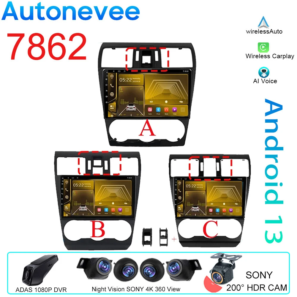 

Автомобильный видеоплеер 7862 IPS Forester 4 SJ XV WRX 2012-2018, автомагнитола на Android, GPS-навигация, мультимедийный стерео плеер Carplay, 2din DVD