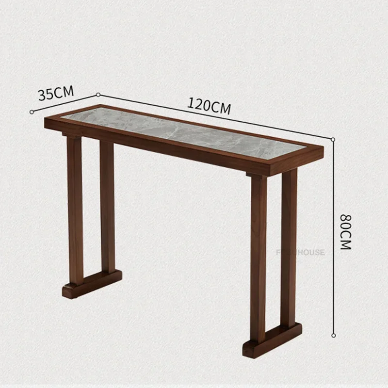 New Chinese Solid Wood Console Tables for Hallway Living Room Console Table Minimalist Light Luxury Corridor Rock Slab Entrance New Chinese Solid Wood Console Tables for Hallway Living Room Console Table Minimalist Light Luxury Corridor Rock Slab Entrance