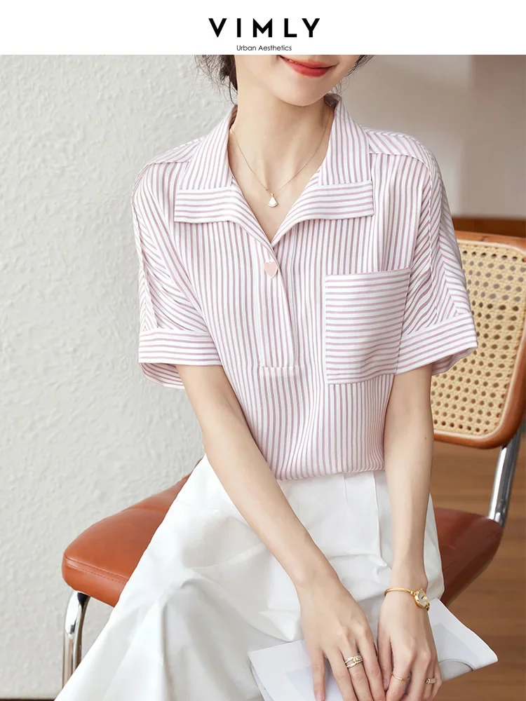 Vimly Summer Thin Anti-wrinkle Striped Shirts & Blouses for Women 2023 Vintage Casual Short Batwing Sleeve Loose Pullover Blouse
Vimly Summer Thin Anti-wrinkle Striped Shirts & Blouses for Women 2023 Vintage Casual Short Batwing Sleeve Loose Pullover Blouse