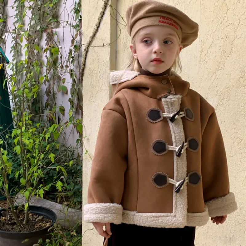 Winter Girls contrast color patchwork woolen Coat Kids thicken warm hooded jacket
Winter Girls contrast color patchwork woolen Coat Kids thicken warm hooded jacket