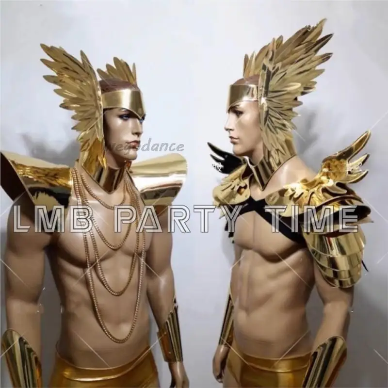 Customized Golden Winged Armor Muscle Men's Bar Gogo Nightclub Performance Clothing
Customized Golden Winged Armor Muscle Men's Bar Gogo Nightclub Performance Clothing