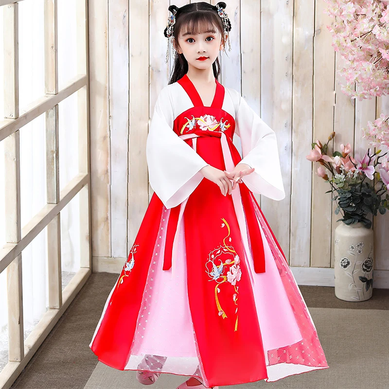 Children's Hanfu Girls' Spring/Summer Long Sleeve Chinese Style Red Ancient Style Girls' Cute Dance Dress
Children's Hanfu Girls' Spring/Summer Long Sleeve Chinese Style Red Ancient Style Girls' Cute Dance Dress
