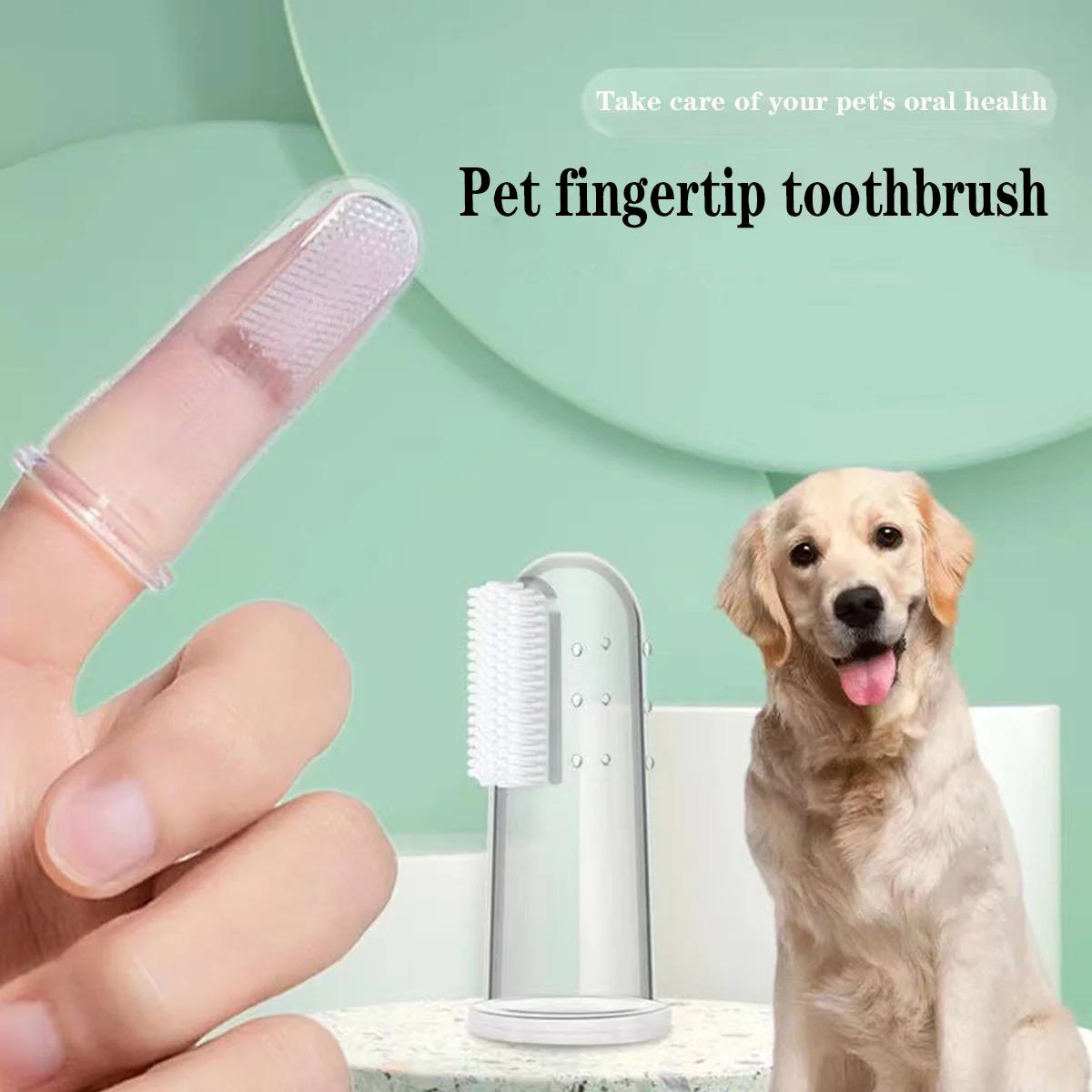 

Dog Super Soft Pet Finger Toothbrush Teeth Cleaning Bad Breath Care Nontoxic Silicone Tooth Brush Tool Dog Cat Cleaning Supplies