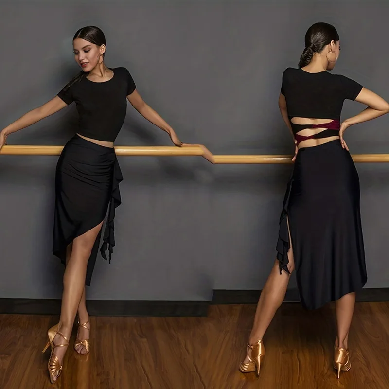 

2023 Lotus Design Female Latin Dance Dress Women Skirt Dancing Cloth for Belly Ballroom Performamnce dresses for women