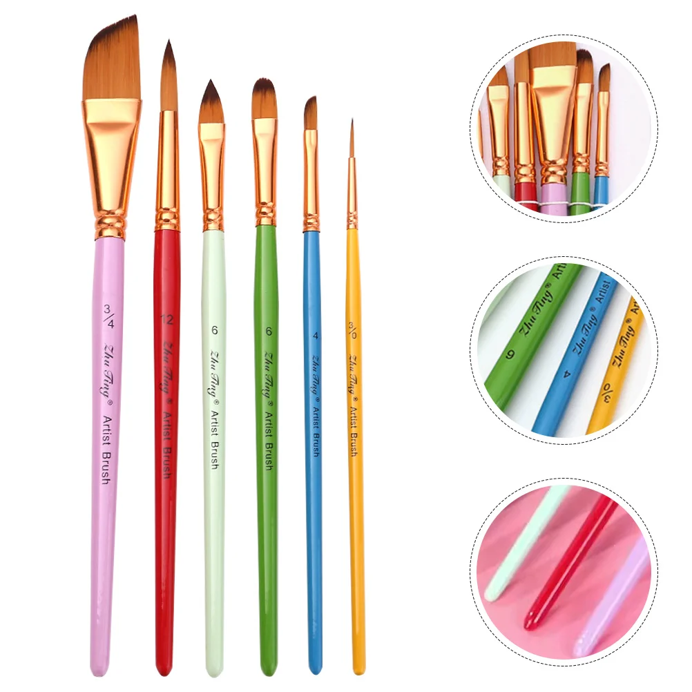 

Pigment Paintbrush Oil Painting Brush Flat Tips Paintbrush Art Student Supplies Paint Brush Portable Acrylic Paint Brushes