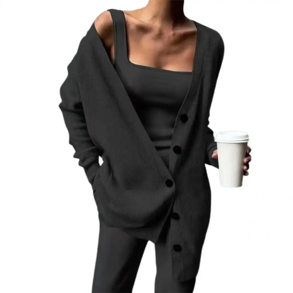 1 Set Cardigan Sweater Outfit Long Sleeve Vest Coat Pants Set Solid Color Buttons Cardigan Vest Sweater Trousers
1 Set Cardigan Sweater Outfit Long Sleeve Vest Coat Pants Set Solid Color Buttons Cardigan Vest Sweater Trousers