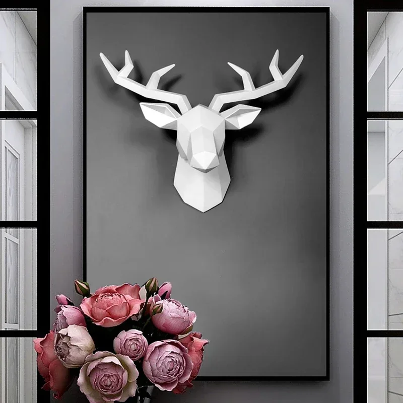 

Home Wall Decor,3D Deer,Statue,Sculpture,34*28*14cm,Animal Figurine,Living Room,Decoration Accessories,Modern,Decorative Art