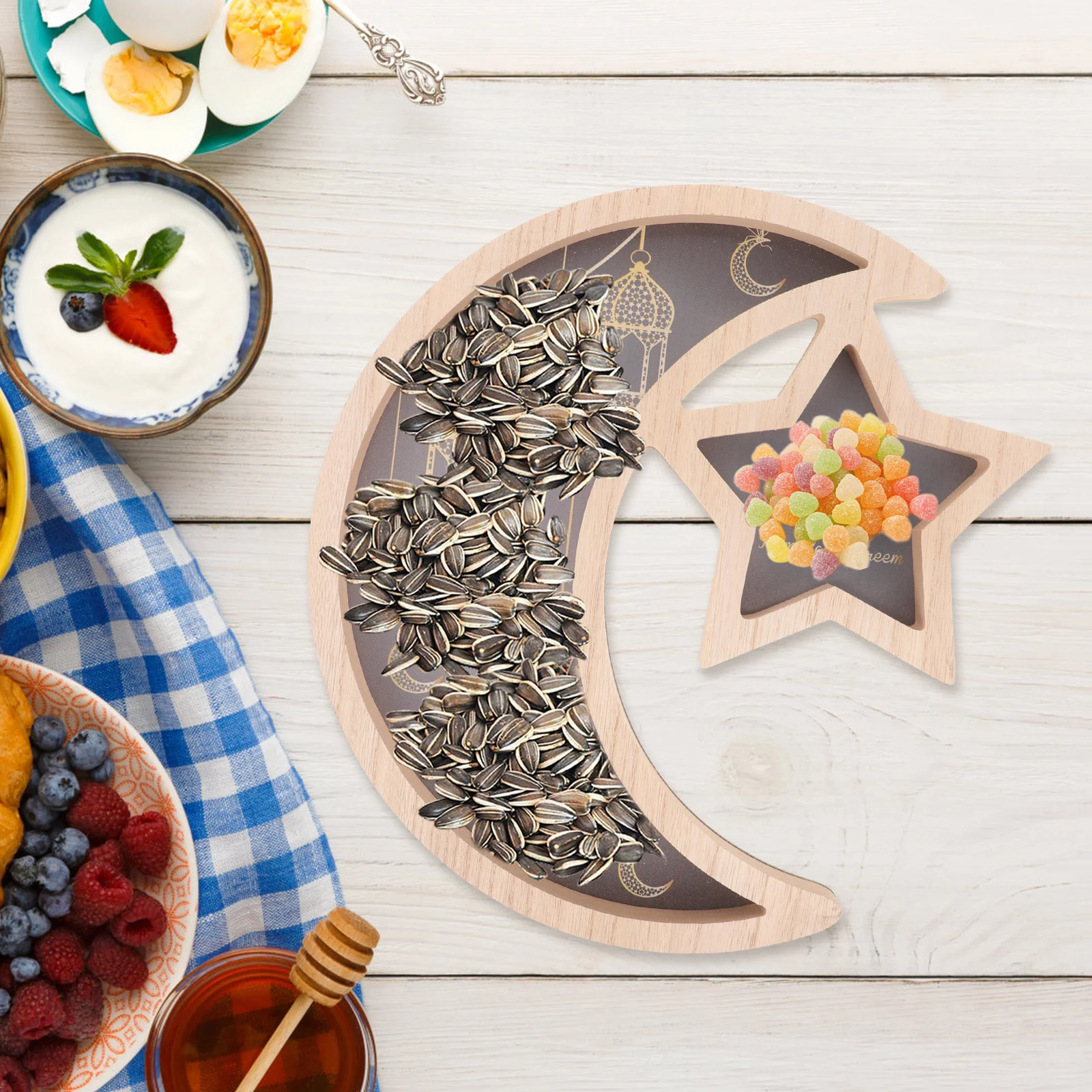 Density Board Eid Tray Star Moon Combination Tray Fruit Tray Festival Storage Tray
Density Board Eid Tray Star Moon Combination Tray Fruit Tray Festival Storage Tray