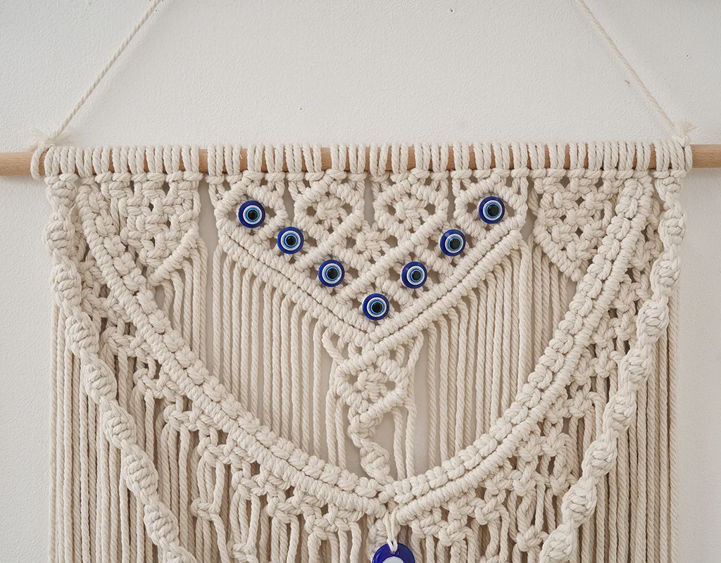 Evil Eye Handwoven Tapestry - White Bohemian Wall Art 3 Sb24ec0cd7f354cc98a9a130b88f3e7aas
