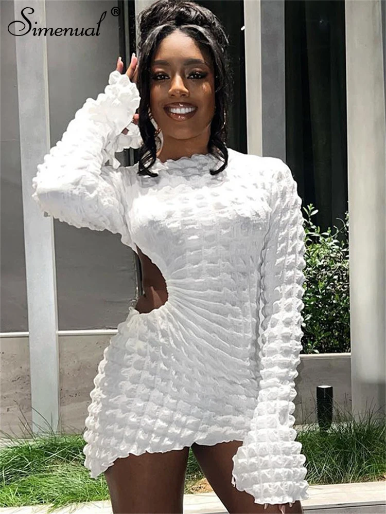 Simenual Solid Elegant Fashion Hollow Out Lace-Up Mini Dress Fairy Women Y2K Long Sleeve Pleat Dresses Sexy Bodycon Outfits Slim
Simenual Solid Elegant Fashion Hollow Out Lace-Up Mini Dress Fairy Women Y2K Long Sleeve Pleat Dresses Sexy Bodycon Outfits Slim