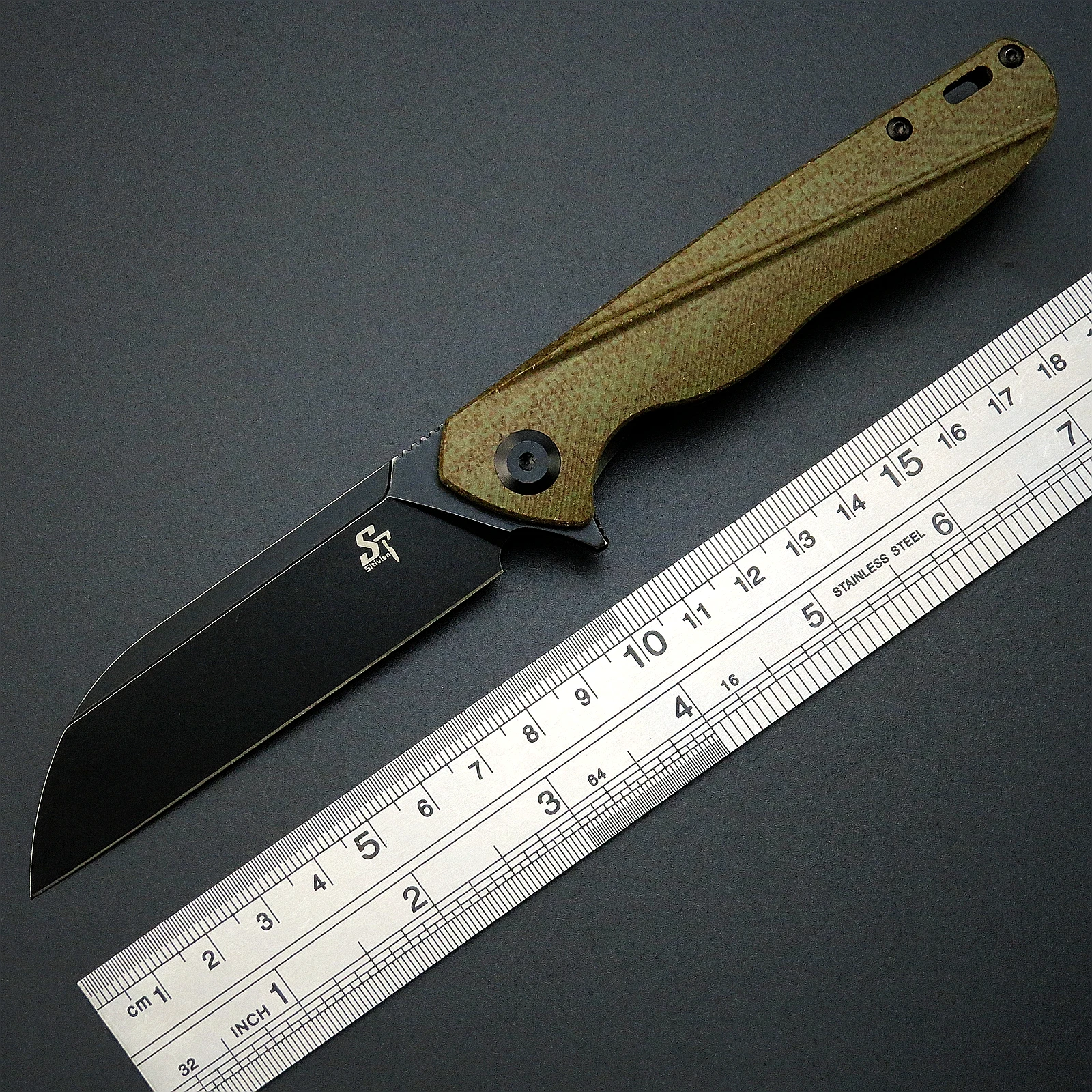 

Sitivien ST103 Folding Knife D2 Steel Blade G10/Micarta Handle EDC Pocket Knifes for Working Camping Hiking Survival Fishing