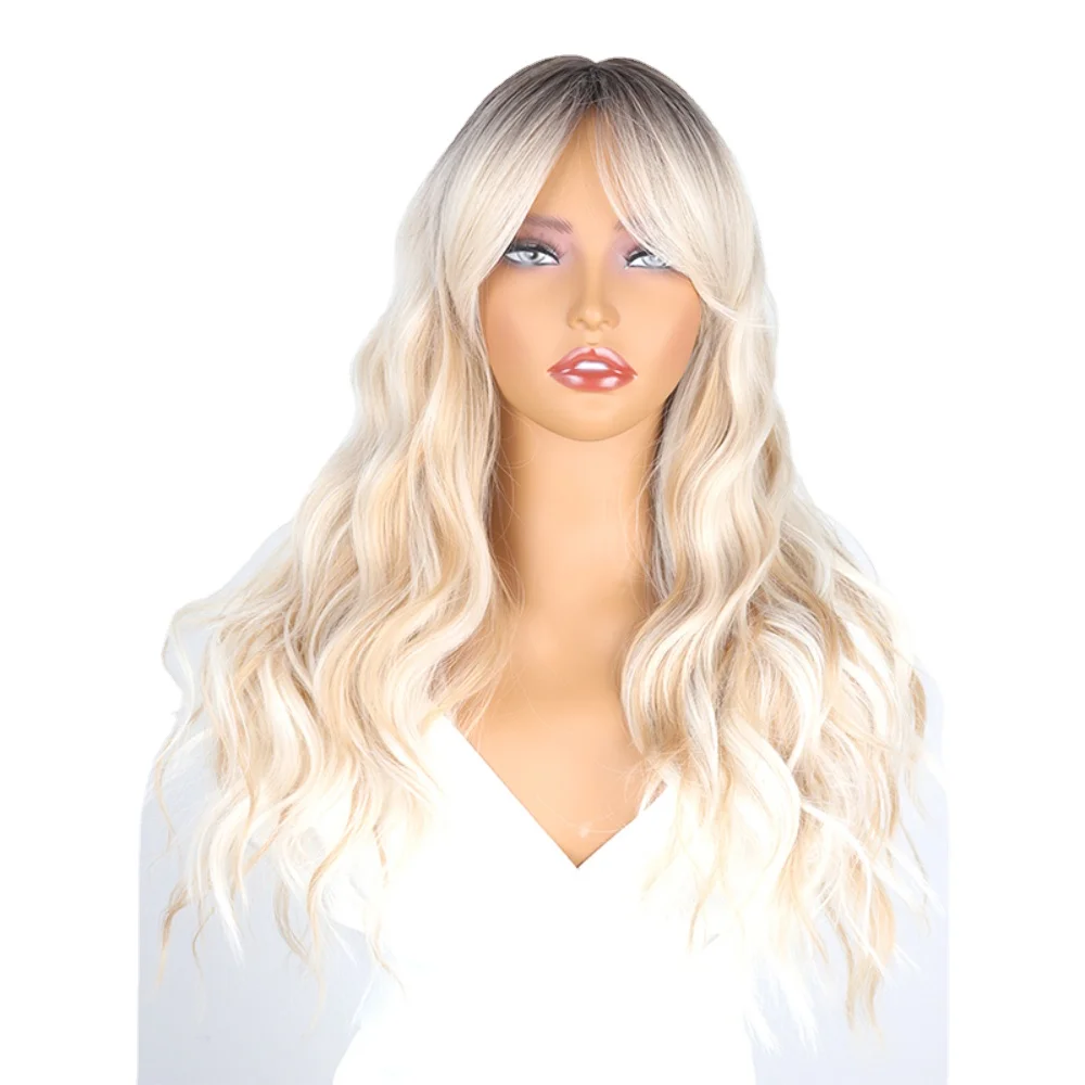 Synthetic Wig For Women Long Wavy Hair With Bangs Daily High Temperature Silk Head Cover Fashionable Gradient White Set
Synthetic Wig For Women Long Wavy Hair With Bangs Daily High Temperature Silk Head Cover Fashionable Gradient White Set