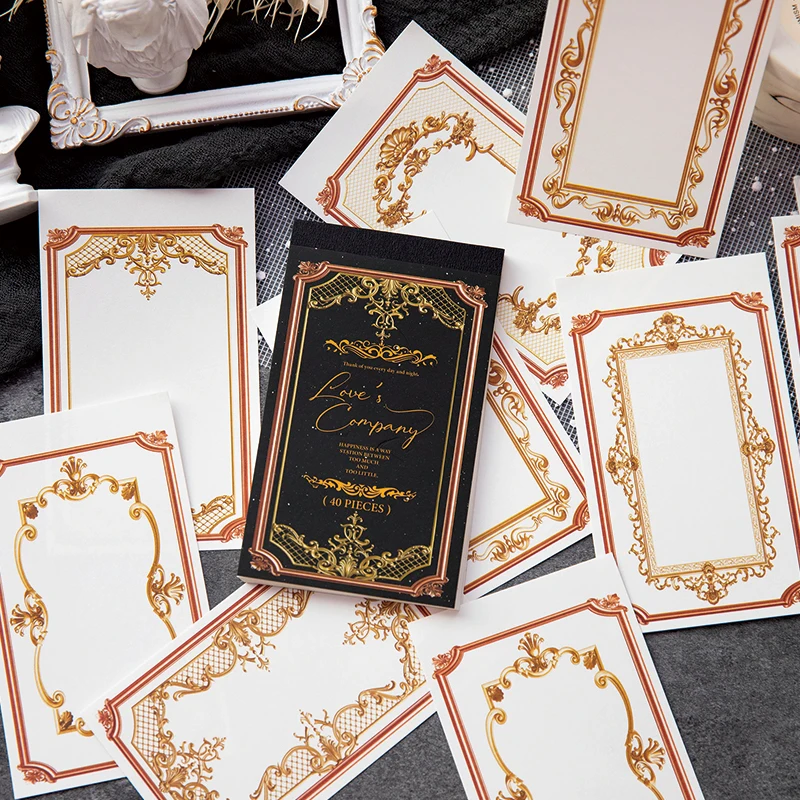 40 Pieces Memo book retro artistic border message manual account material decorative base material paper Memo Pad 4 Choices
40 Pieces Memo book retro artistic border message manual account material decorative base material paper Memo Pad 4 Choices