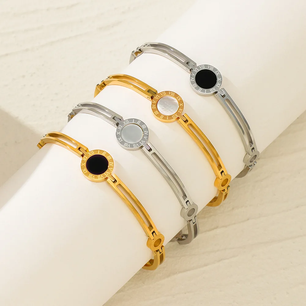 Fashion Roman Numeral Bracelet Stainless Steel Geometric Hand Chain Obsidian For Women Jewelry Stone Accessories
Fashion Roman Numeral Bracelet Stainless Steel Geometric Hand Chain Obsidian For Women Jewelry Stone Accessories