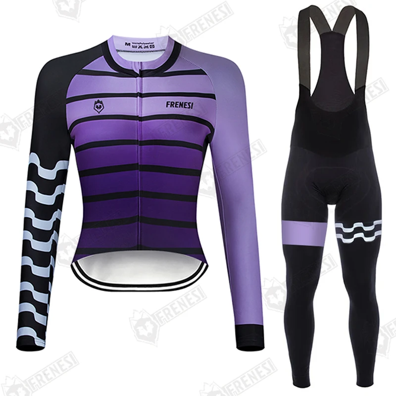 

New Frenesi Women's Cycling Jersey Winter Uniform Long Sleeve Coat Jacket Outfit Road Cycle Mountain Bike Summer Bicycle Set
