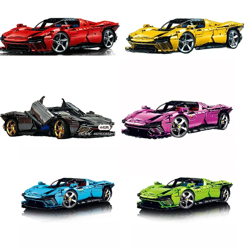 FIT 42143 Red Yellow Black Blue Supercar Ferraried Model Technical Building Block Bricks Toys for Kids Christmas Birthday Gifts
FIT 42143 Red Yellow Black Blue Supercar Ferraried Model Technical Building Block Bricks Toys for Kids Christmas Birthday Gifts