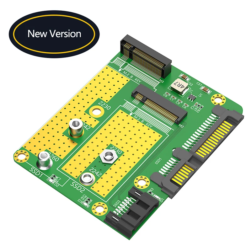 Dual M.2 B Key to Dual SATA3.0 Adapter Converter Board External M2 SATA SSD Expansion Card Support 2230 2242 2260 SSD M2 Adapter
Dual M.2 B Key to Dual SATA3.0 Adapter Converter Board External M2 SATA SSD Expansion Card Support 2230 2242 2260 SSD M2 Adapter