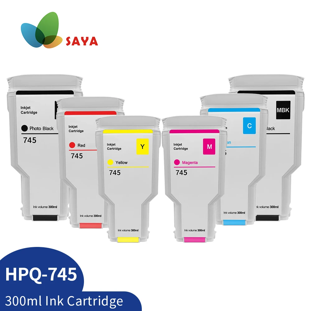 

Saya 745XL For HP 745 Premium 300ml Color Compatible for HP Ink Cartridge 745 Replace For HP DesignJet Z2600 Z5600 Printer