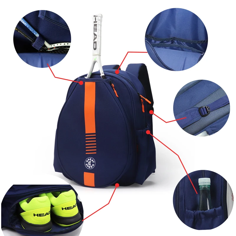 Padel Racket Bag GreatSpeed with Shoe Compartment Unisex Adult Children Youth Sport Badminton Paddle Beach Tennis Backpack
Padel Racket Bag GreatSpeed with Shoe Compartment Unisex Adult Children Youth Sport Badminton Paddle Beach Tennis Backpack