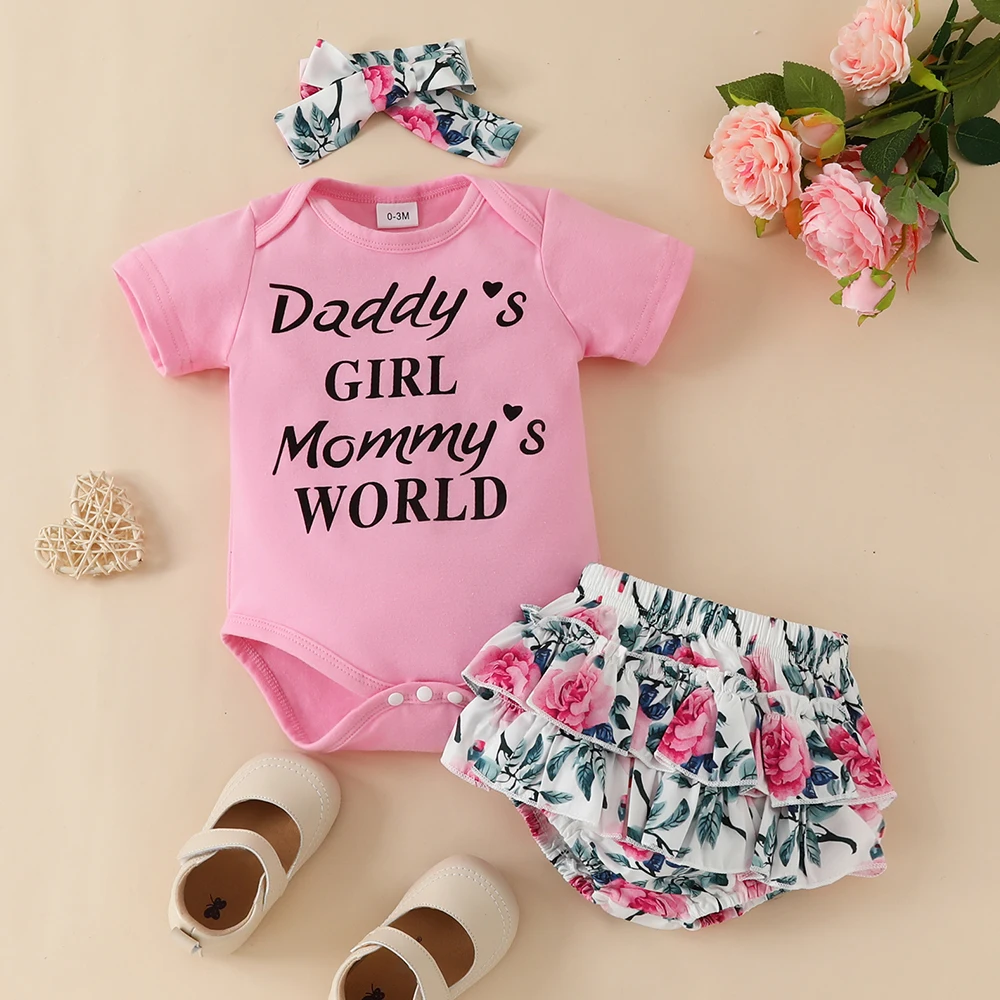 Summer Short Sleeve Letter Romper T-Shirt+Skirt+Headband Baby Girls Set Newborn Infant Outfit Children Costume Kids Bodysuits
Summer Short Sleeve Letter Romper T-Shirt+Skirt+Headband Baby Girls Set Newborn Infant Outfit Children Costume Kids Bodysuits