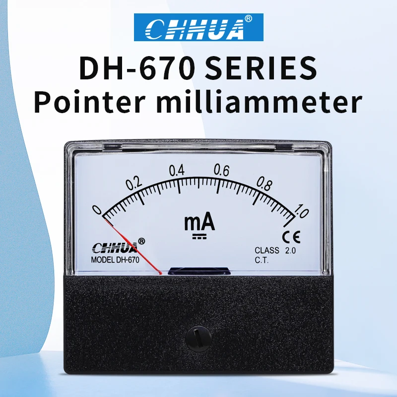 CHHUA DH-670 Analog Milliammeter Panel Meter DC1mA2m3AmA5mA10mA20mA30mA50mA100mA200mA300mA500mA1000mA
CHHUA DH-670 Analog Milliammeter Panel Meter DC1mA2m3AmA5mA10mA20mA30mA50mA100mA200mA300mA500mA1000mA