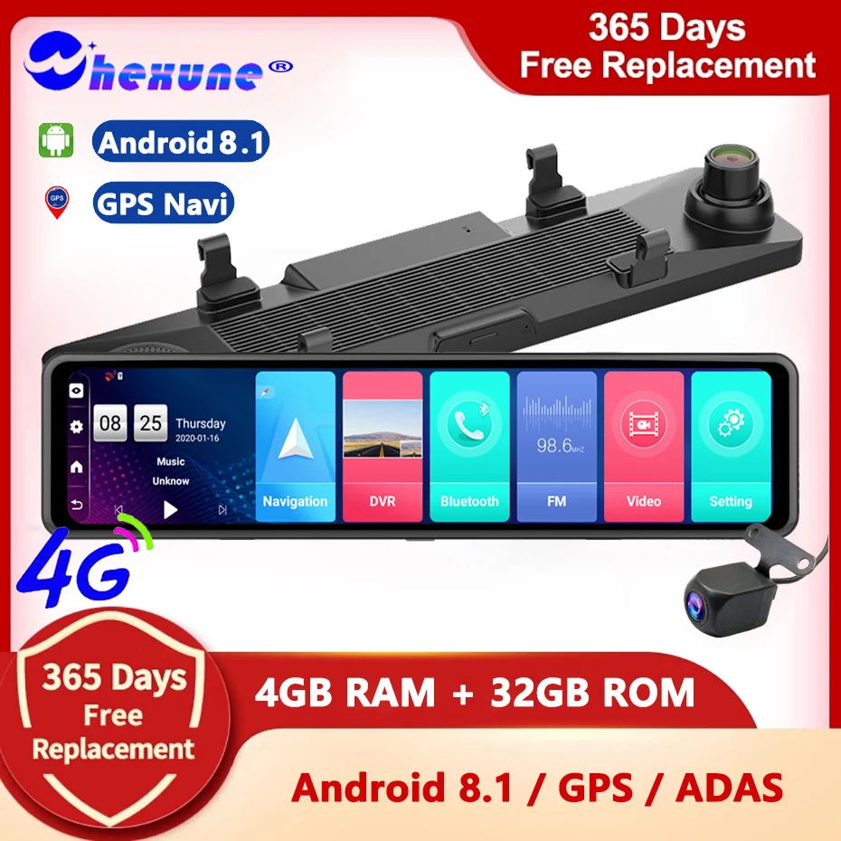 WHEXUNE 12" Car Rear View Mirror Camera 4G LTE Android 8.1 GPS Navigation 4GB RAM 32G ROM WiFi Video Recorder Remote Monitor DVR
WHEXUNE 12" Car Rear View Mirror Camera 4G LTE Android 8.1 GPS Navigation 4GB RAM 32G ROM WiFi Video Recorder Remote Monitor DVR