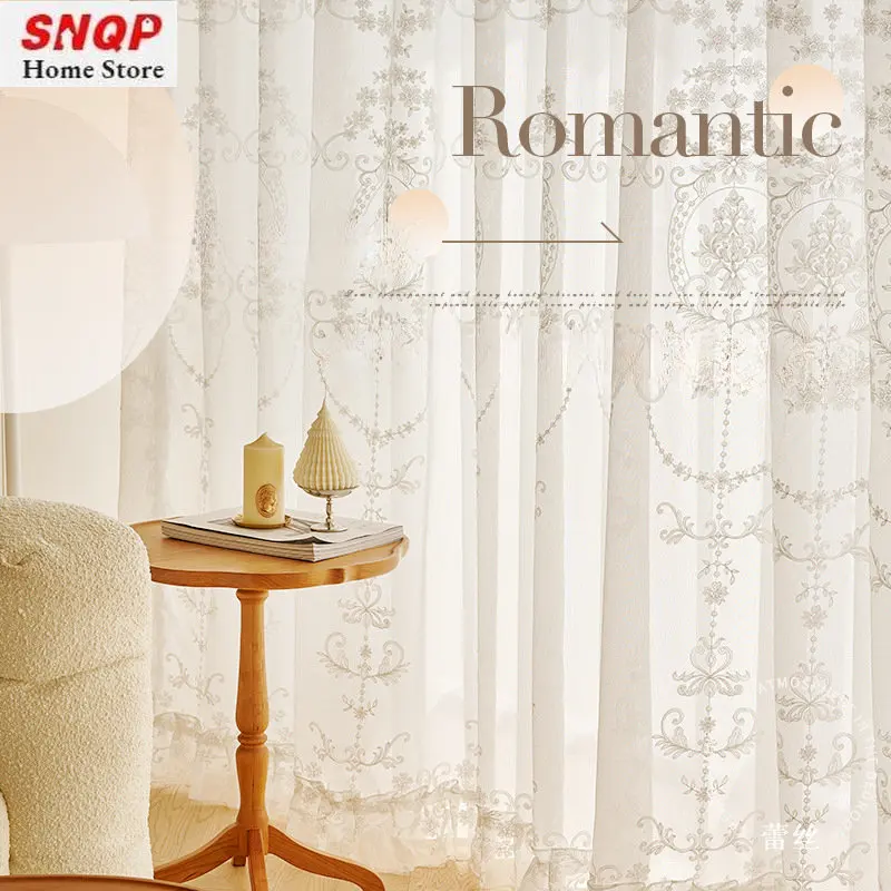 European Lace Embroidered White Tulle Sheer Curtains for Living Room Bedroom Dining Romantic Elegant Blackout Window Decoration
European Lace Embroidered White Tulle Sheer Curtains for Living Room Bedroom Dining Romantic Elegant Blackout Window Decoration