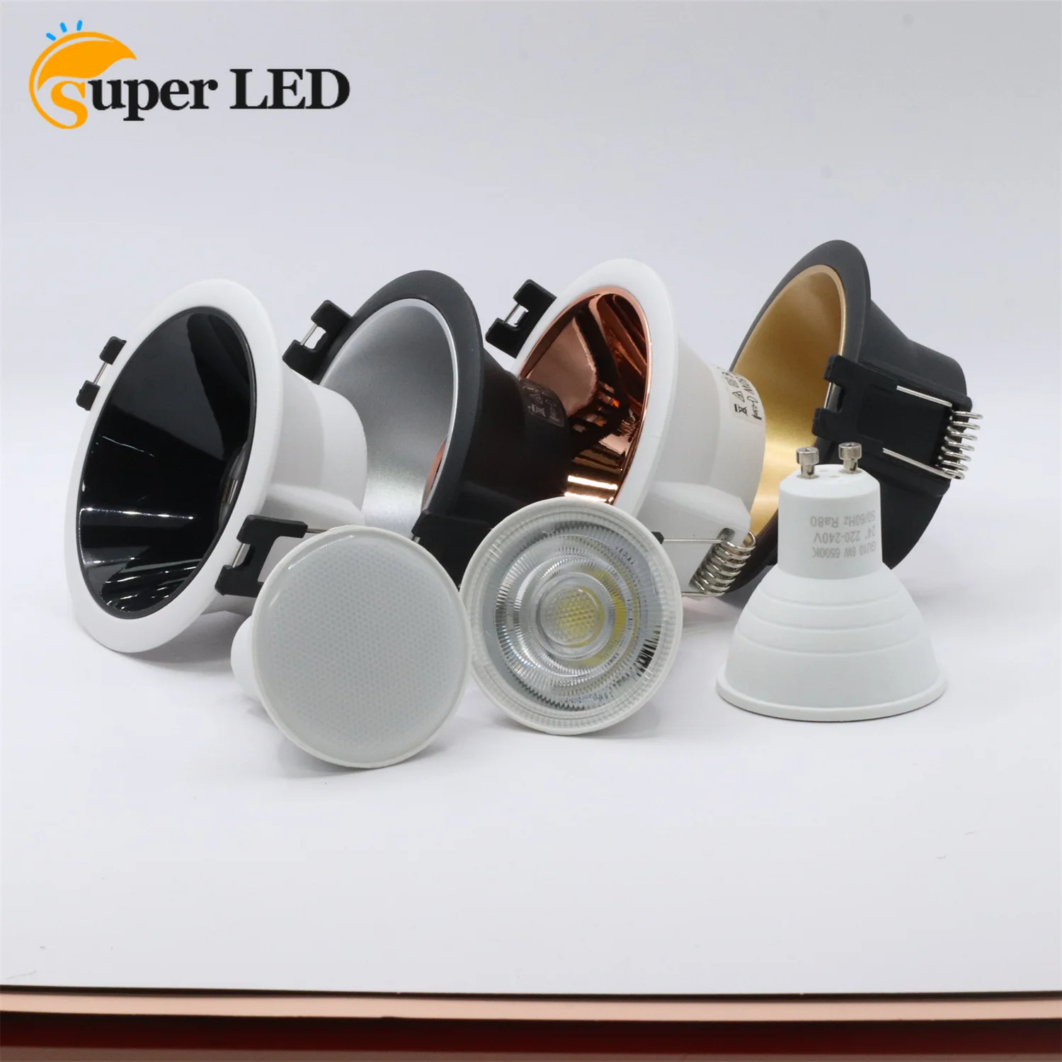 

Round Aluminum Alloy LED Ceiling Recessed Ceiling Spotlights GU10 Cut Hole 75mm Downlights Fitting