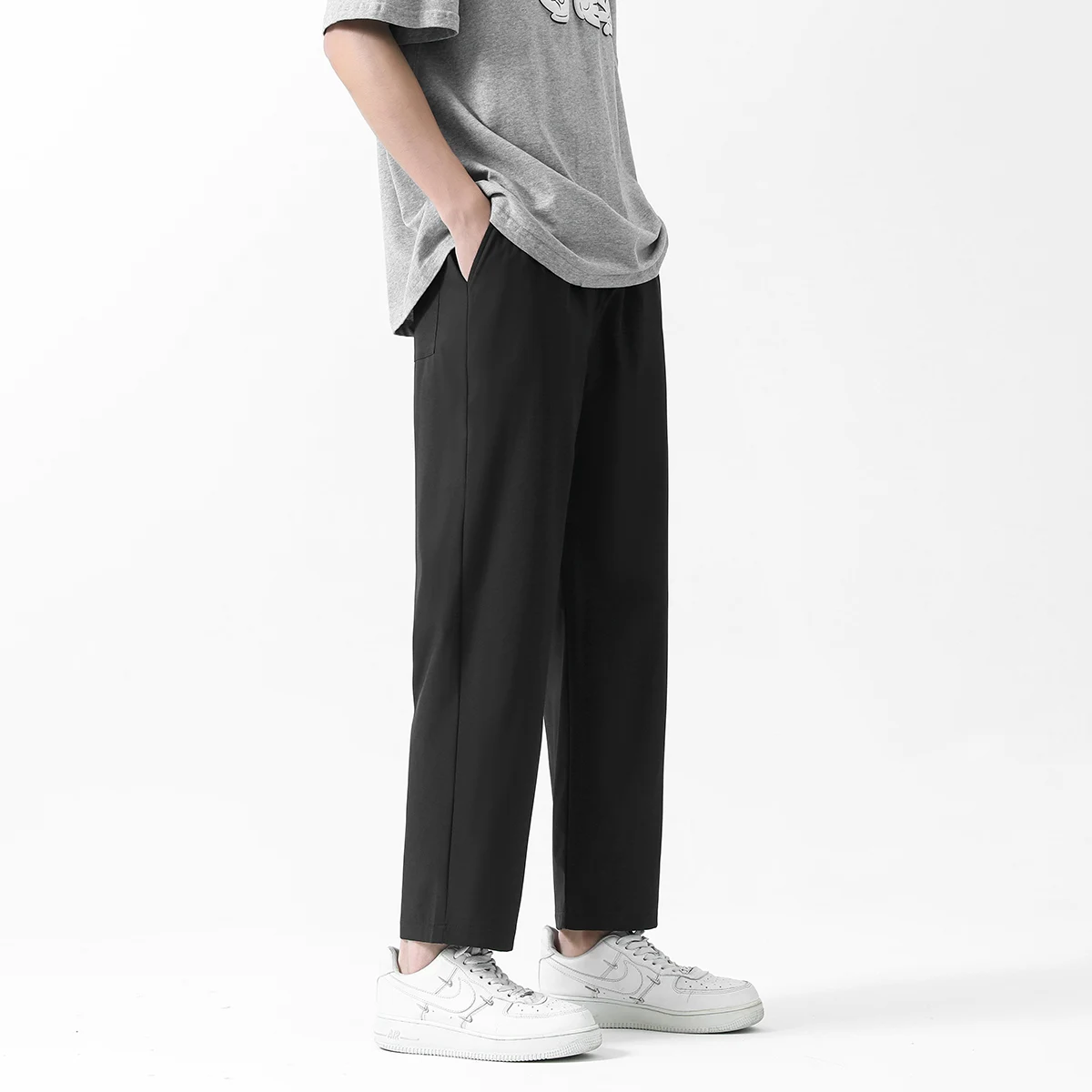 Straight Wide Leg Pants Casual Men's Solid Color Elastic Waist Large Size Man Y2k Trousers Korean Style Male Slim Fit Streetwear 
Straight Wide Leg Pants Casual Men's Solid Color Elastic Waist Large Size Man Y2k Trousers Korean Style Male Slim Fit Streetwear
