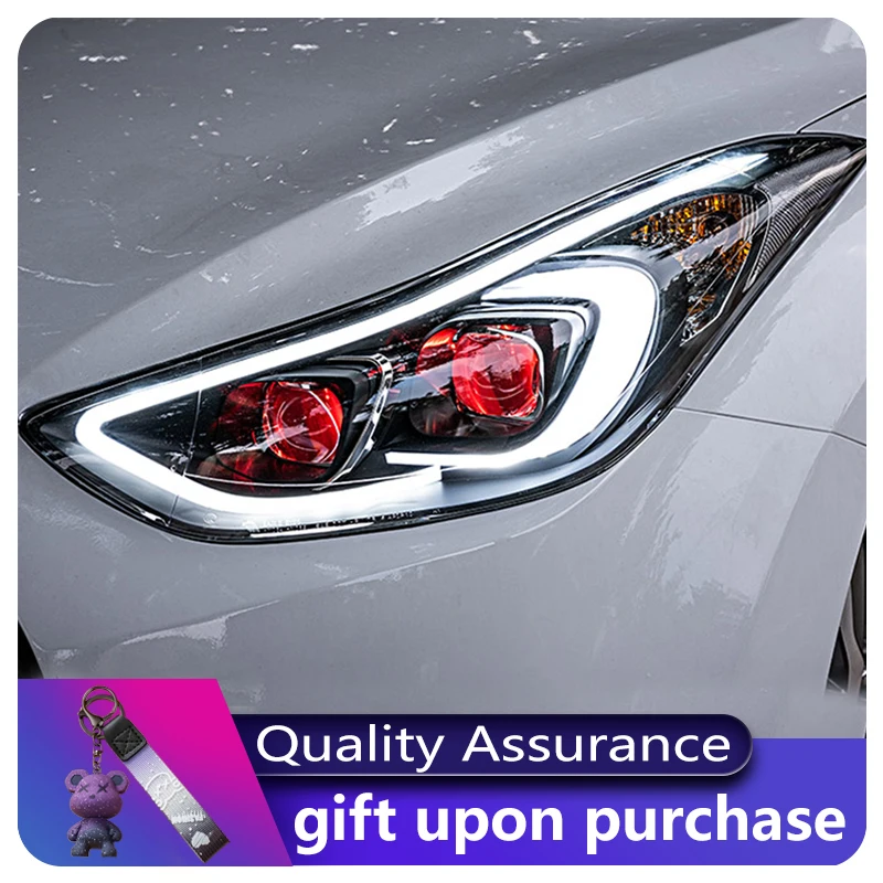 

Car Styling For 2012-2018 Hyundai Elantra Headlights MD LED Headlight DRL Q5 Bi Xenon Lens High Low Beam Parking Fog Lamp