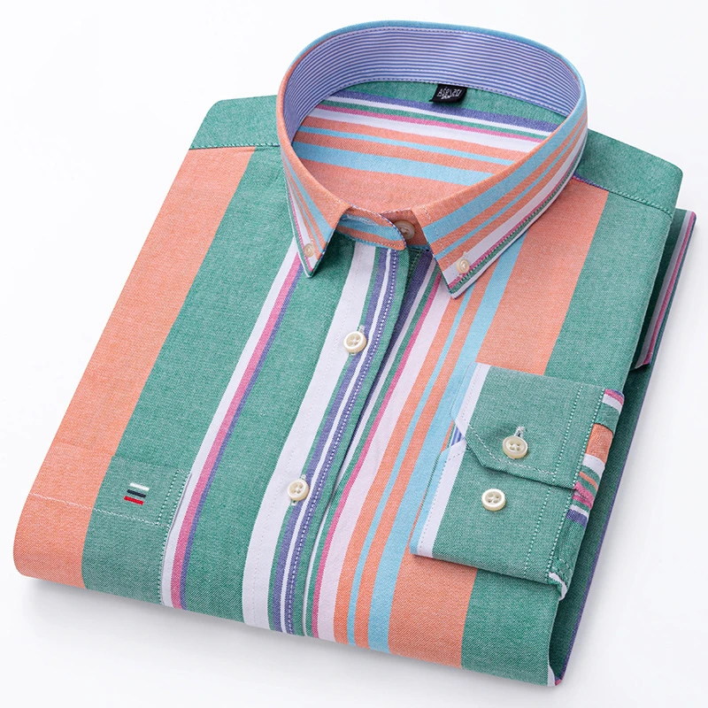 Men's Casual Oxford Striped Soft Pocket Long Sleeve Buttoned Plaid Formal 10 0% Cotton Male Clothes Oversized Shirt Plus Size
Men's Casual Oxford Striped Soft Pocket Long Sleeve Buttoned Plaid Formal 10 0% Cotton Male Clothes Oversized Shirt Plus Size