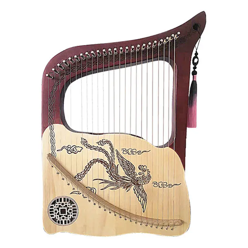 24 струны Harp Lyre ручная работа резная в китайском стиле портативный Феникс узор Красное Дерево Музыкальные инструменты для начинающих Новинка
24 струны Harp Lyre ручная работа резная в китайском стиле портативный Феникс узор Красное Дерево Музыкальные инструменты для начинающих Новинка