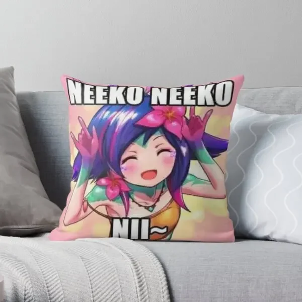 

Neeko Neeko Nii Printing Throw Pillow Cover Anime Decorative Waist Comfort Sofa Home Cushion Hotel Pillows not include One Side