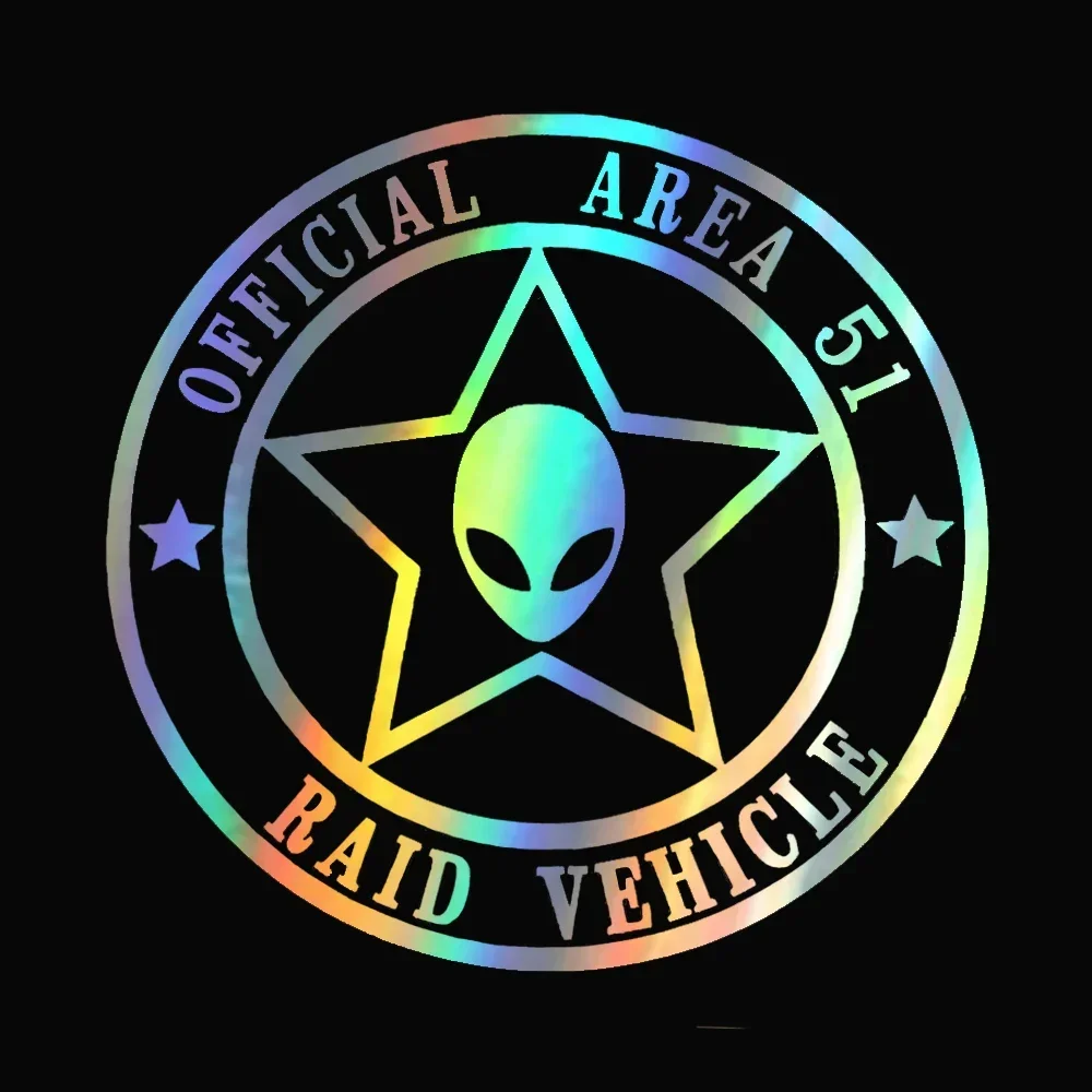 Official Area 51 Raid Vehicle Vinyl Decals Aliens UFO Car StickersBody Decoration Black/Laser13.2cm*13.2cm
Official Area 51 Raid Vehicle Vinyl Decals Aliens UFO Car StickersBody Decoration Black/Laser13.2cm*13.2cm