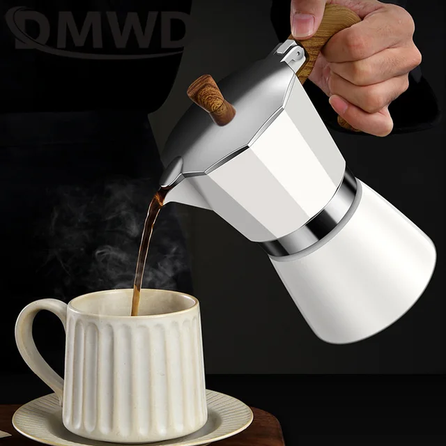 DMWD-Machine à Expresso Vintage avec Manche en Bois, Cafetière Moka, 300ml, Four Électrique, Classique poumons, 73 Outils 2