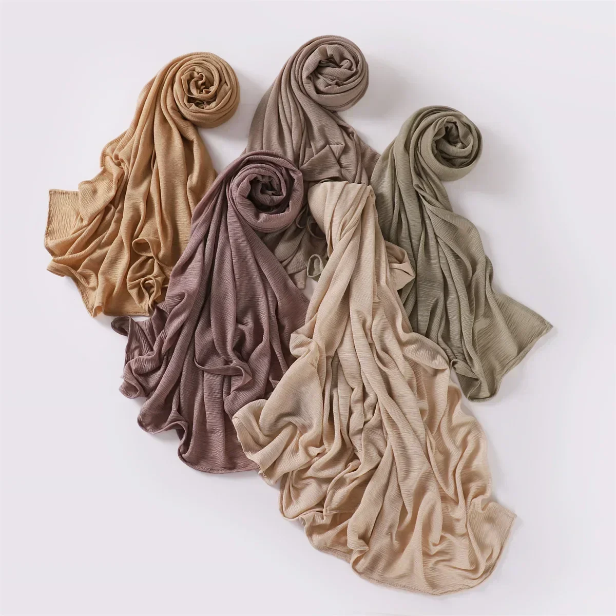 

New Women Scarf For Girls Students Autumn Winter Solid Color Wrinkle Scarves Retro Soft Elastic Fold Shawl Female Wrap Shawls