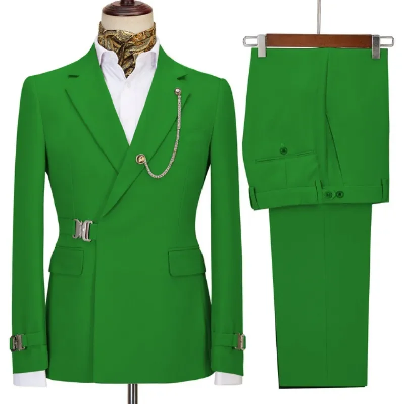 Green Belt Design Double Breasted Mens Suits 2 Pieces Coat Pant Latest Design Wedding Suits Groom Prom Tuxedos Blazer Set
Green Belt Design Double Breasted Mens Suits 2 Pieces Coat Pant Latest Design Wedding Suits Groom Prom Tuxedos Blazer Set