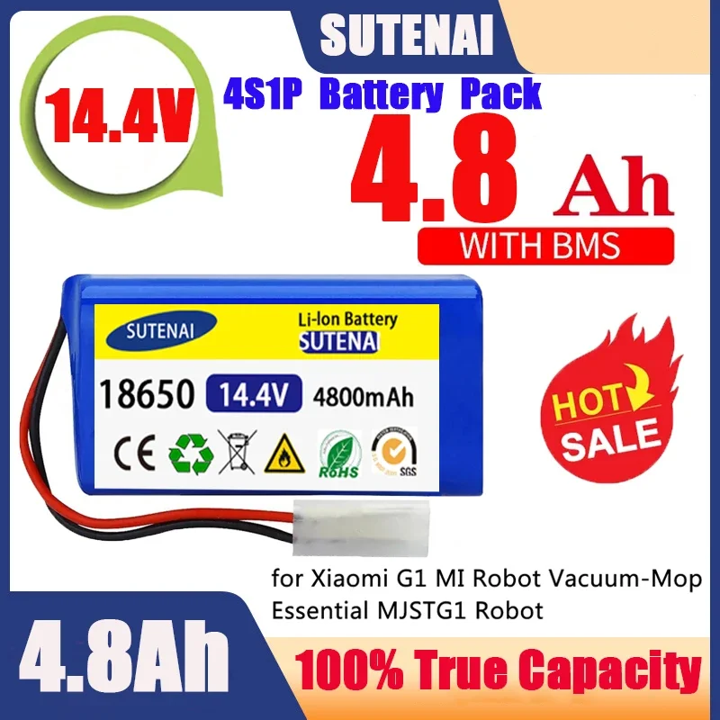 18650 battery pack 14.4V 6800mAh lithium ion battery, suitable for Xiaomi G1 Mi Essential MJSTG1 robot vacuum cleaner,
18650 battery pack 14.4V 6800mAh lithium ion battery, suitable for Xiaomi G1 Mi Essential MJSTG1 robot vacuum cleaner,