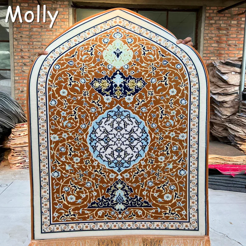 

Islamic Muslim Soft Prayer Mat with Tassels,portable Travel Prayer Rug,women Men Non-slip Printed Worship Mat,Ramadan Eid Gift