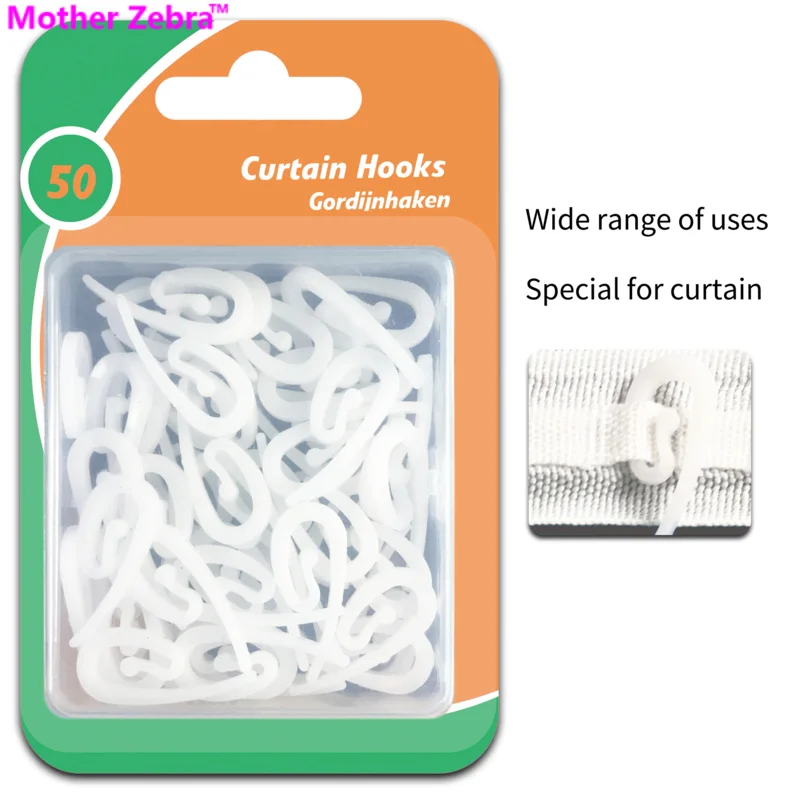 50 packs of white plastic curtain hooks, curtain hooks White curtain tape curtain hooks Door curtains, curtains
50 packs of white plastic curtain hooks, curtain hooks White curtain tape curtain hooks Door curtains, curtains