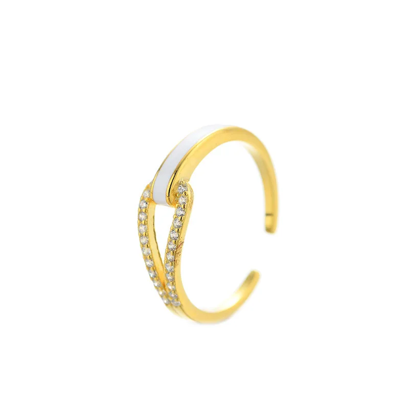 Geometric Design Ring 925 Sterling Silver Korean Style Birthday Women Gift Enamel Accessories With Zircon Gold Plated Jewelry
Geometric Design Ring 925 Sterling Silver Korean Style Birthday Women Gift Enamel Accessories With Zircon Gold Plated Jewelry