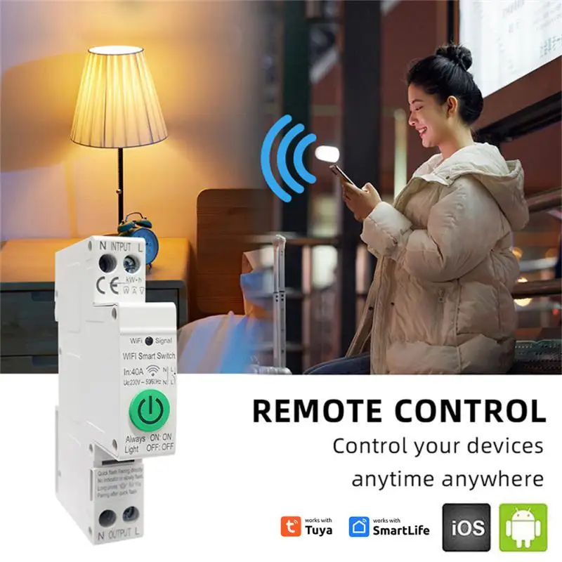 18mm40A Tuya Single Phase Din Rail WIFI Smart Energy Meter timer Power Consumption Monitor kWh Meter Wattmeter 110V 220V 50/60Hz
18mm40A Tuya Single Phase Din Rail WIFI Smart Energy Meter timer Power Consumption Monitor kWh Meter Wattmeter 110V 220V 50/60Hz